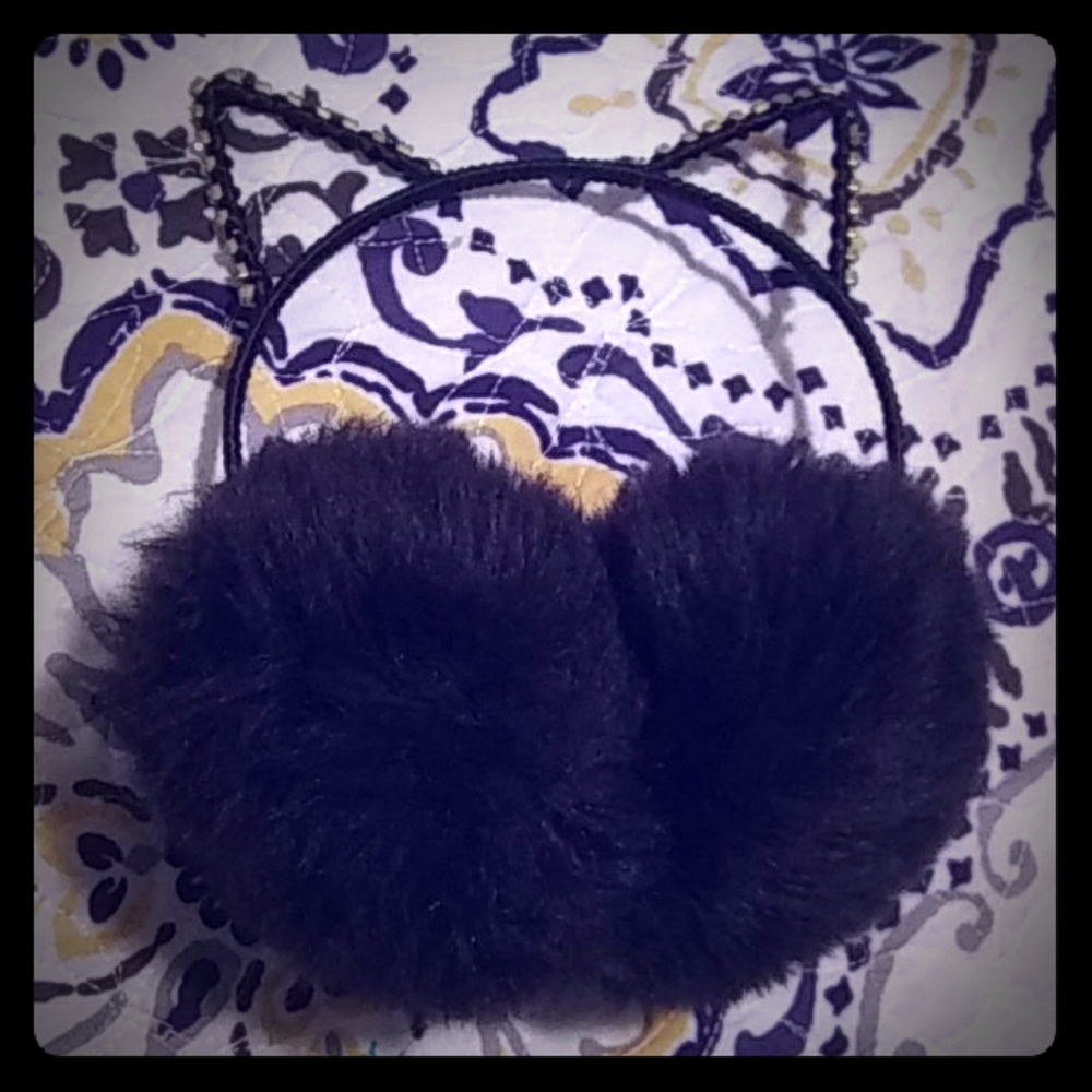 Black Ear Muffs With Cat Ears